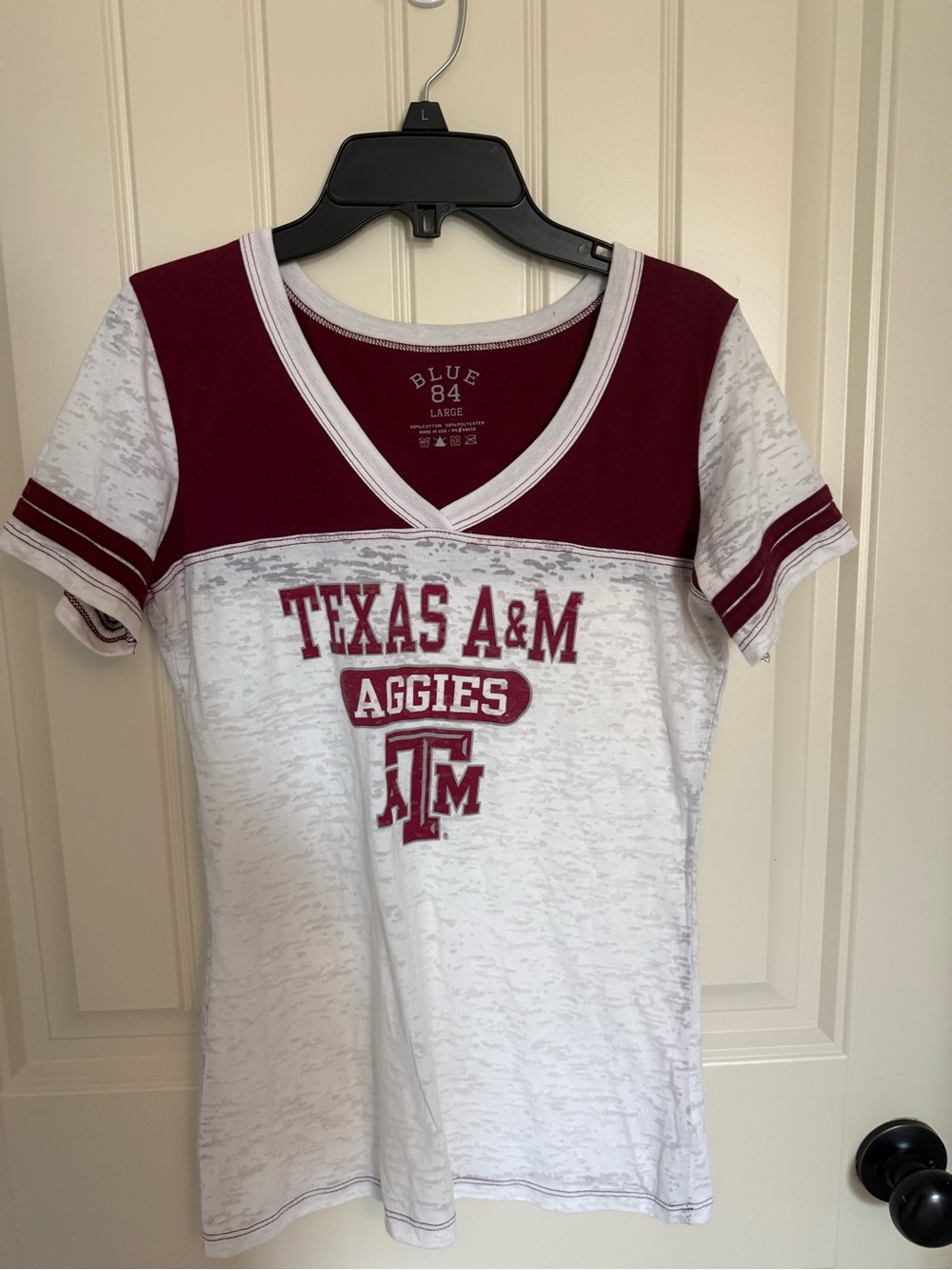 Blue 84 Texas A&M Aggies Maroon & White V‑Neck Tee